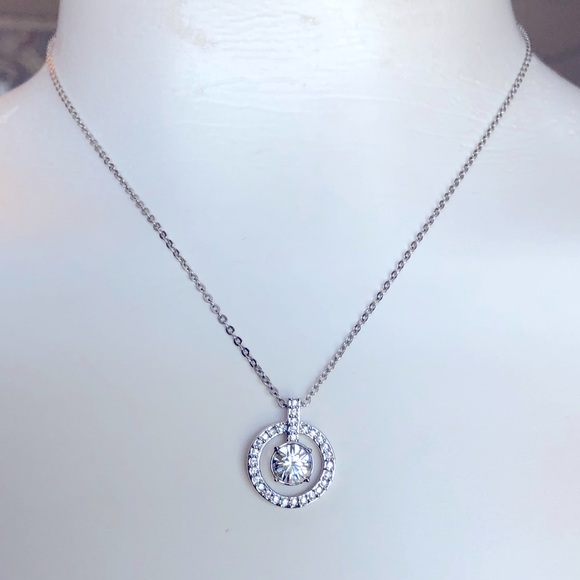 Swarovski Necklace Rhodium Plated - Picture 2 of 3